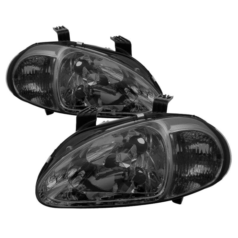 Xtune Honda Del Sol 93-97 1Pc Crystal Headlights Smoke HD-ON-HDEL93-1P-SM - 0