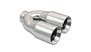 Vibrant 2.5in ID Dual 3.5in OD Round SS Tips (Double Wall, Straight Cut)-1