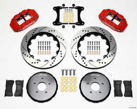 Wilwood Narrow Superlite 6R Front Hat Kit 14.00in Drill Red Nissan 370Z/Fiti G37