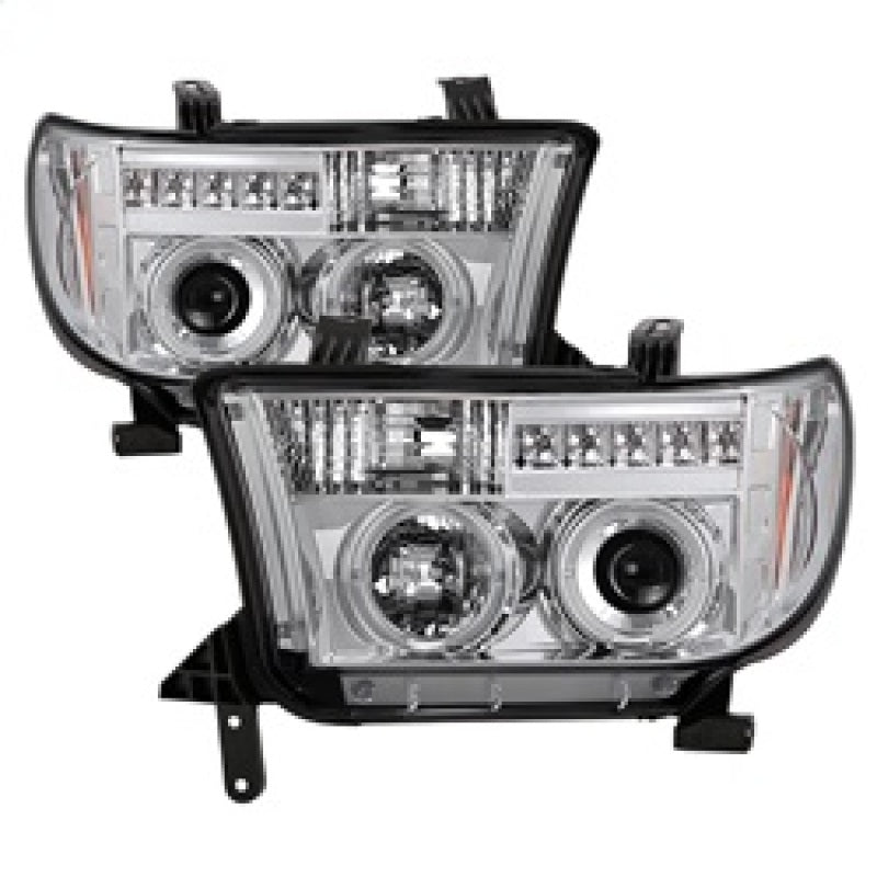 Spyder Toyota Tundra 07-13 Projector Headlights LED Halo LED Chrm PRO-YD-TTU07-HL-C - 0