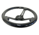 NRG Reinforced Steering Wheel (350mm / 3in. Deep) Black Multi Color Flake Wood w/ Black Matte Center-1