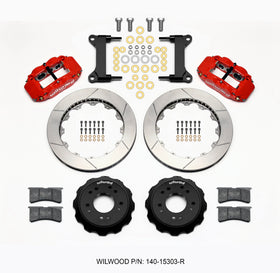 Wilwood Narrow Superlite 6R Front Hat Kit 13.06 Red 63-87 C10 w/ Wilwood Pro Spindles