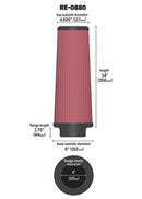 K&N Universal Rubber Filter 4inch FLG / 6inch OD-B / 4-5/8inch OD-T / 14inch H-3