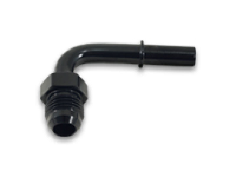 Vibrant 90 Degree Aluminum AN to Male Quick Connect Fitting -8AN - 0.375in Barb Size - 0