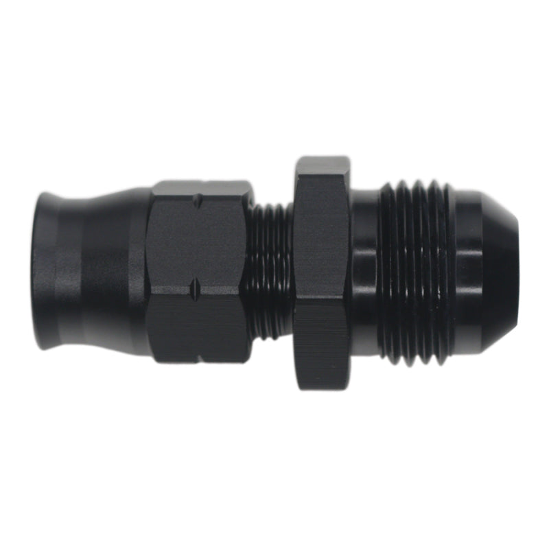DeatschWerks 8AN Male Flare to 3/8in Hardline Compression Adapter - Anodized Matte Black - 0