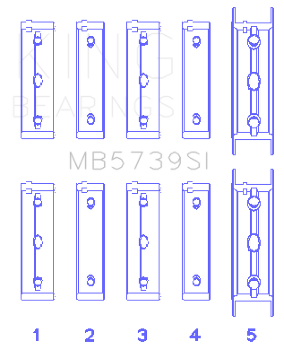 King Engine Bearings Subaru EJ20/EJ22/EJ25 Bi-Metal Silicon Aluminum Main Bearing Set - Size +.002mm