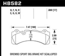 Hawk Brembo Scallped DTC-60 Race Brake Pads-1