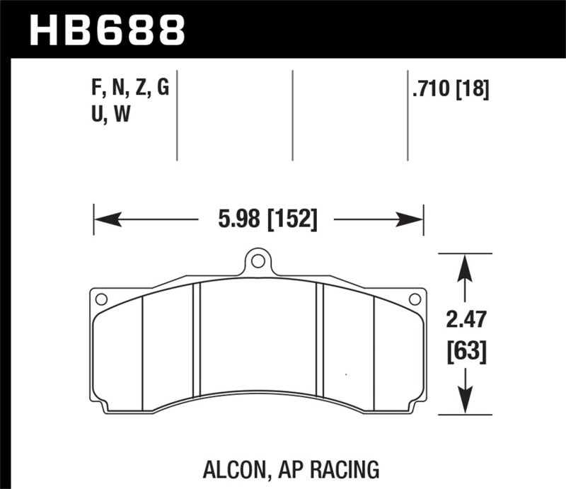 Hawk AP Racing/Alcon HPS 5.0 Brake Pads - 0