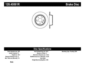 StopTech 04-08 Acura TL/TL-S Standard/Brembo Drilled Right Rear Rotor - 0