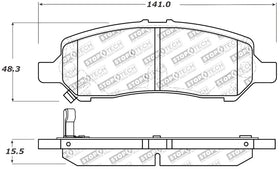 StopTech Performance Rear Brake Pads 13-14 Dodge Dart/Jeep Cherokee - 0