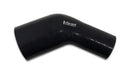 Vibrant 3in ID x 3.50in ID Gloss Black Silicone 45 Degree Transition Elbow-1