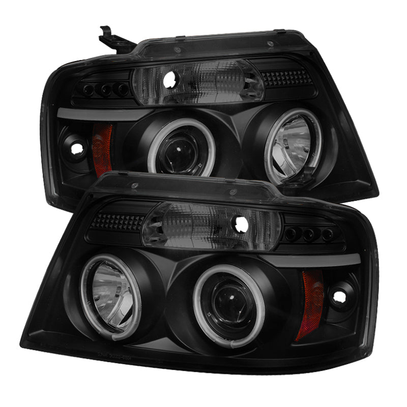 Spyder Ford F150 04-08 Projector Headlights V 2 CCFL Halo LED Blk Smke PRO-YD-FF15004-CCFL-G2-BSM - 0