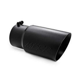 MBRP Universal Tip 6 O.D. Dual Wall Angled 5 inlet 12 length - Black Finish - 0