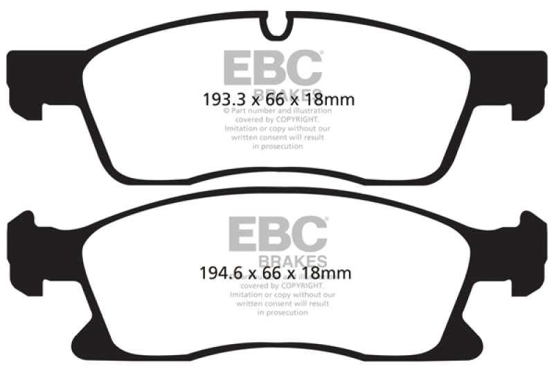 EBC 11+ Dodge Durango 3.6 Extra Duty Front Brake Pads - 0