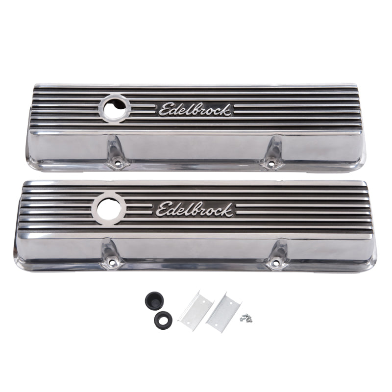 Edelbrock Valve Cover Elite II Series Chevrolet 1959-1986 262-400 CI V8 Low Polished - 0