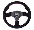 NRG Reinforced Steering Wheel (320mm) Suede w/Red Stitch-2