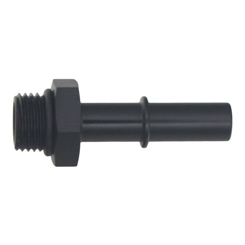 DeatschWerks 6AN ORB Male to 3/8in Male EFI Quick Connect Adapter - Anodized Matte Black - 0