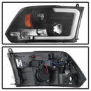 Spyder 09-16 Dodge Ram 1500 Version 2 Headlights Light Bar DRL Black PRO-YD-DR09V2-LBDRL-BK-7