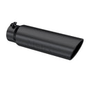 MBRP Universal 5in OD Angled Rolled End 4in Inlet 18in Length Black Finish Exhaust Tip-1
