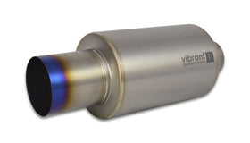 Vibrant Titanium Muffler w/Straight Cut Burnt Tip 3in. Inlet / 3in. Outlet - 0