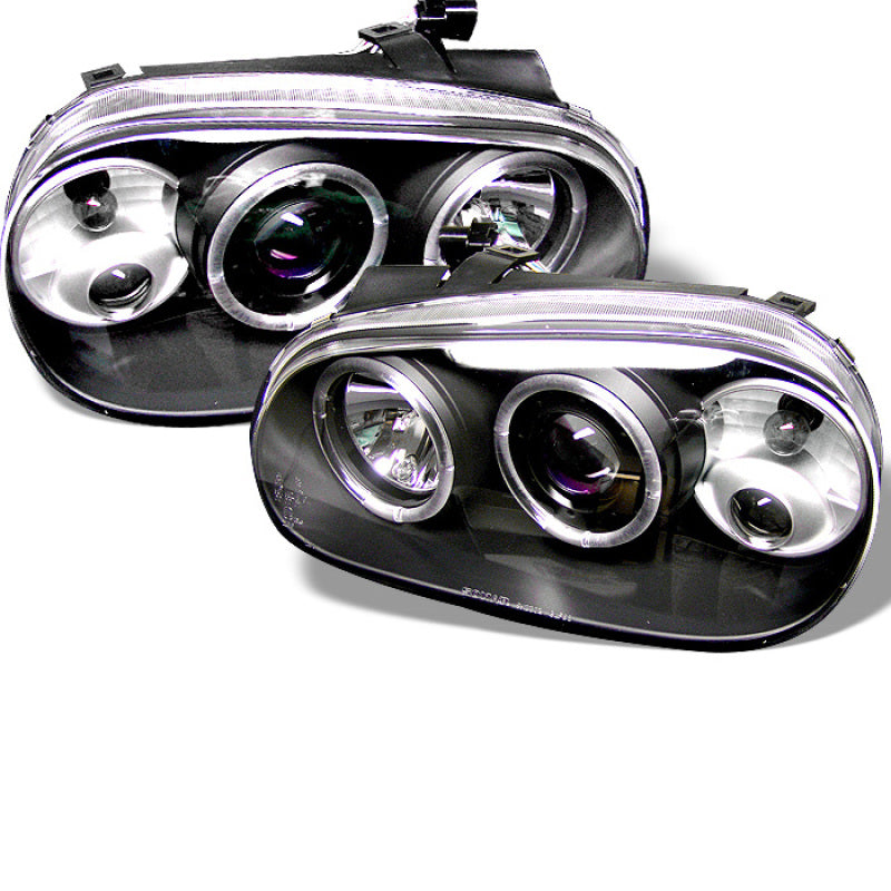 Spyder Volkswagen Golf IV 99-05 Projector Headlights LED Halo Black High H1 Low H1 PRO-YD-VG99-BK - 0