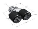 MBRP 3in ID / Dual 4in OD Out Staggered L 9.37in / R 9.87in Dual Wall Carbon Fiber Univ Exhaust Tip-4