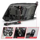 ANZO 09-18 Dodge Ram 1500/2500/3500 LED Plank Style Headlights Switchback + Sequential - Matte Black-10