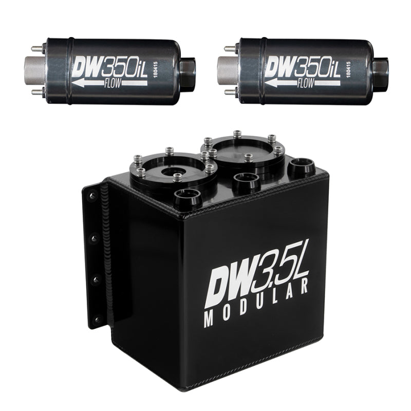 DeatschWerks 3.5L Modular Surge Tank (Incl. 2 DW350iL In-Line Fuel Pump) - 0