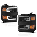 ANZO Projector Headlights 15-17 Chevrolet Silverado 2500HD / 3500HD Black w/ Black Rim-11