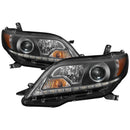Spyder Toyota Sienna 2011-2014  Projector Headlights - DRL LED - Black PRO-YD-TSEN11-DRL-BK-1