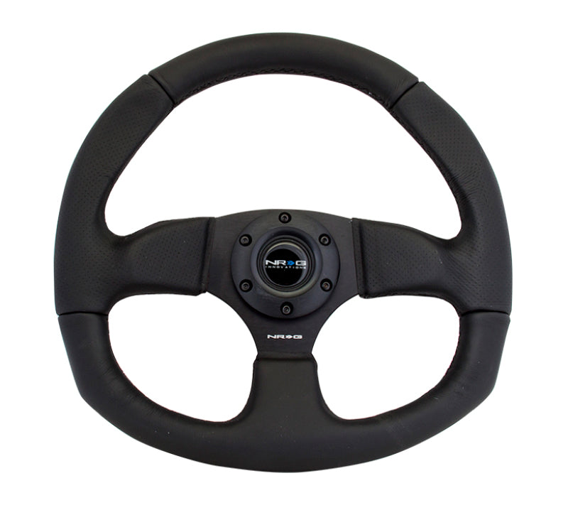 NRG Reinforced Steering Wheel (320mm Horizontal / 330mm Vertical) Leather w/Black Stitching - 0