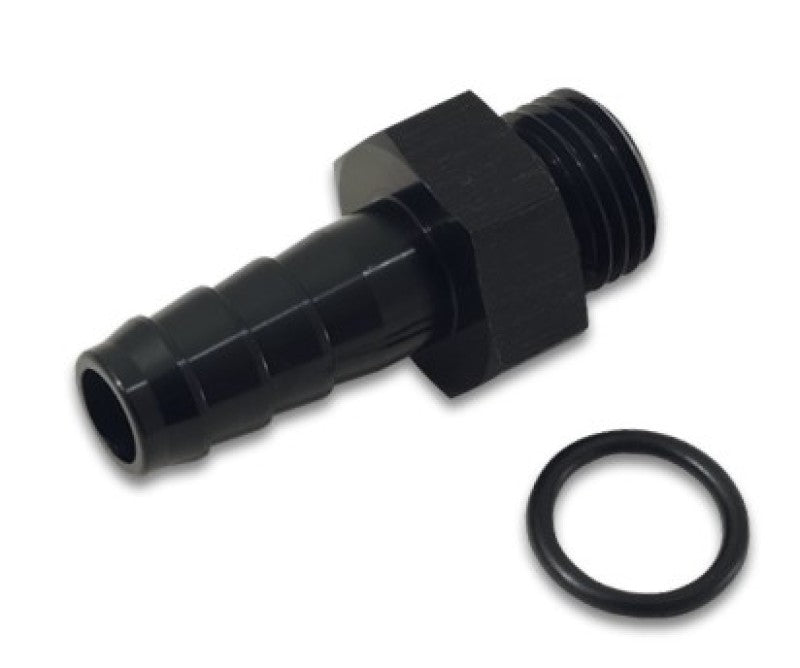Vibrant Aluminum Male -8AN ORB to 1/2in Barb w/O-Ring - Anodized Black - 0