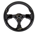 NRG Reinforced Steering Wheel (320mm) Blk w/Gloss Black Trim-4