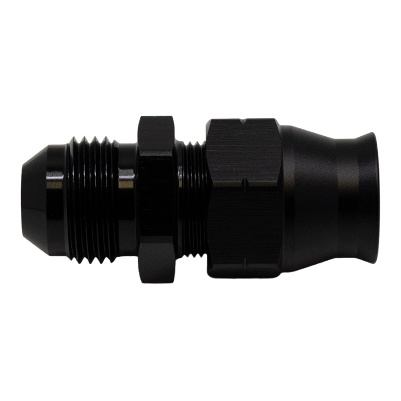 DeatschWerks 8AN Male Flare to 1/2in Hardline Compression Adapter - Anodized Matte Black - 0