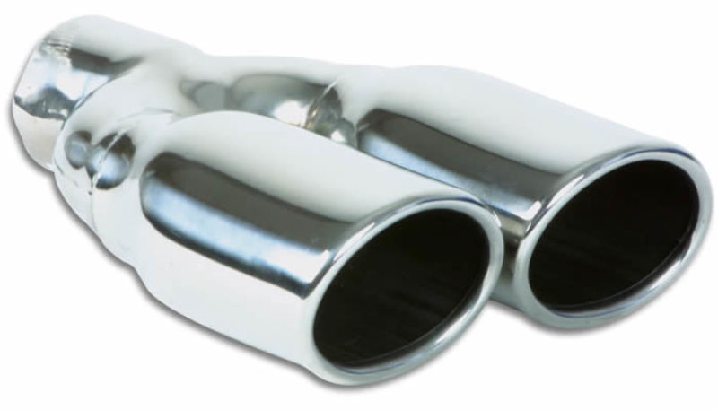 Vibrant Dual 3.25in x 2.75in Oval SS Exhaust Tip (Single Wall Angle Cut Rolled Edge) - 0
