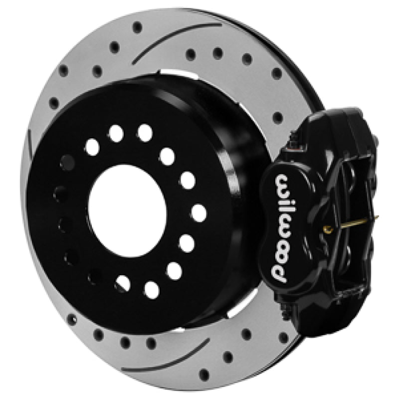 Wilwood Chevy Monte Carlo Forged 4 Piston DynaPro Black Caliper HP32 VV D&S Rotor - 11.00x0.81 - 0