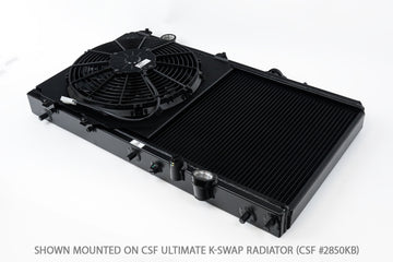 CSF 92-00 Honda Civic All-Aluminum Fan Shroud w/12in SPAL Fan - Black Finish - 0
