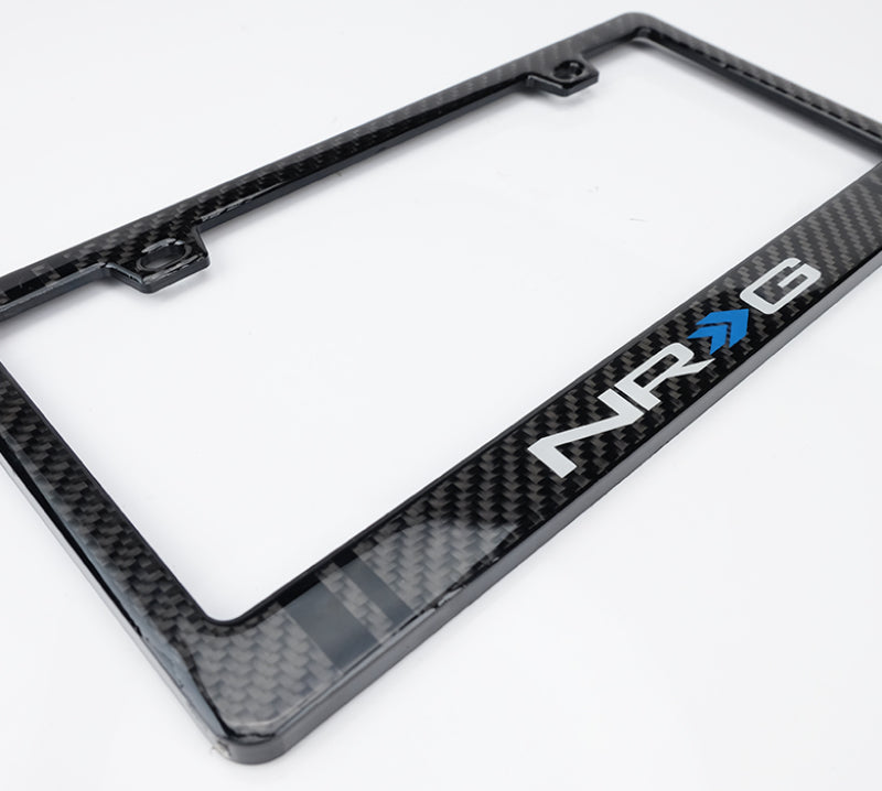 NRG Carbon License Plate Frame/ Fiber Poly Dip Finish Wet w/ NRG Logo - 0