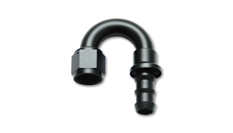 Vibrant -12AN Push-On 180 Deg Hose End Fitting - Aluminum - 0