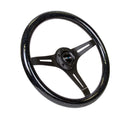 NRG Classic Wood Grain Steering Wheel (350mm) Black Sparkled Grip w/Black 3-Spoke Center-2