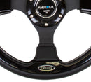 NRG Reinforced Steering Wheel (320mm) Blk w/Gloss Black Trim-5