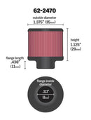 K&N .315/.431 Flange 1 3/8 inch OD 1.5 inch H Clamp On Crankcase Vent Filter-3