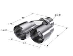 MBRP Universal T304 SS Dual Tip 3.5in OD/2.5in Inlet - 0