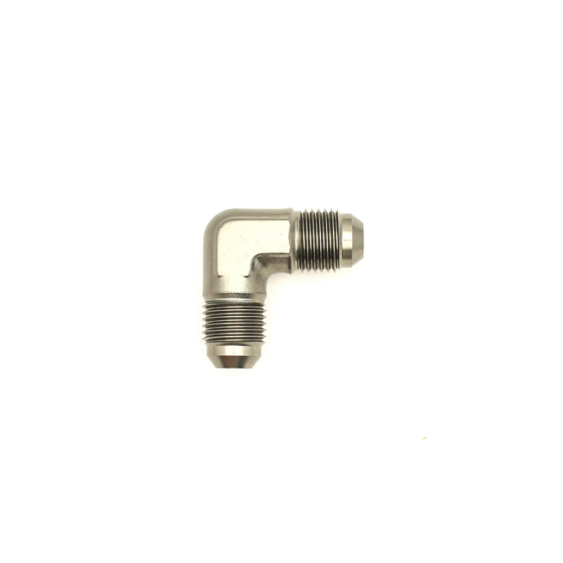 DeatschWerks 6AN Male Flare to 6AN Male Flare 90-Degree Fitting - Anodized Matte Black - 0