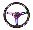 NRG Classic Wood Grain Steering Wheel (350mm) Black Sparkle/Galaxy Color w/Neochrome 3-Spoke-3