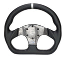 NRG Carbon Fiber Flat Bottom Steering Wheel (320mm) Silver CF Center w/Silver Stitch/Center Mark-4