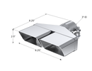 MBRP Universal Tip 8inx 2.375in ID Rectangle 2.5in O.D. inlet 8.25in length T304-3
