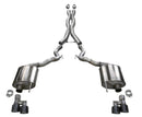 Corsa 2018-2023 Ford Mustang GT Convertible w/o Active Valves Xtreme Cat-Back w/ Black PVD 4in Tips-2