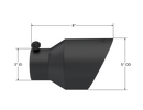 MBRP Universal 3in Hex Tip 5in Inlet 8in Length Dual Wall Exhaust Tip - Black Coated-2