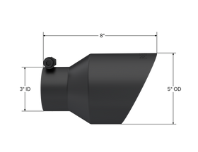 MBRP Universal 3in Hex Tip 5in Inlet 8in Length Dual Wall Exhaust Tip - Black Coated - 0
